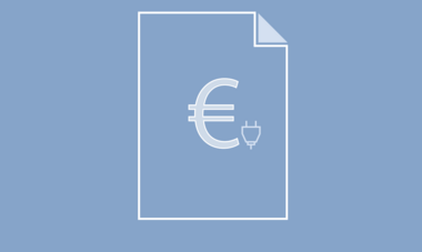 illustriertes Euro-Zeichen mit Strom-Symbol