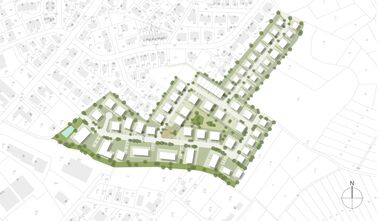 Grafische detaillierte Darstellung vom Baugebiet "Stockheimer Ring" in Michelstadt.