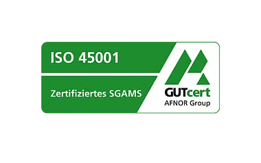 Logo Arbeitsschutzmanagement gemäß DIN ISO 45001:2018