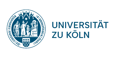 Blaues Logo von der Universität zu Köln. Das Logo zeigt zeigt das sogenannte “Kölner Siegel” mit der Heiligen Ursula und ihren Gefährtinnen, die als Schutzpatronin der Stadt Köln gilt.