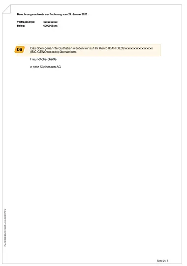 Seite 2 einer Beispielabrechnung einer PV-Anlage unter 10 kW