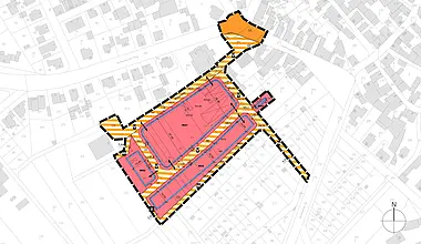 Bebauungsplan vom Baugebiet "Auf dem Bügel" in Schaafheim.