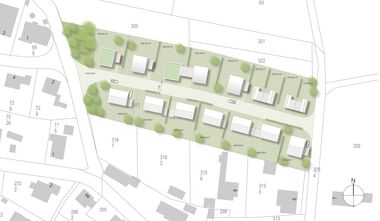 Grafische detaillierte Darstellung vom Baugebiet in Rimhorn.