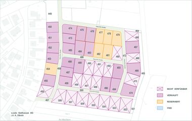 2025_02_24_RP_SCH-MSB Grundriss zeigt die Aufteilung des Reservierungsplans für das Baugebiet Schaafheim-Mosbach "Am Mischborn".