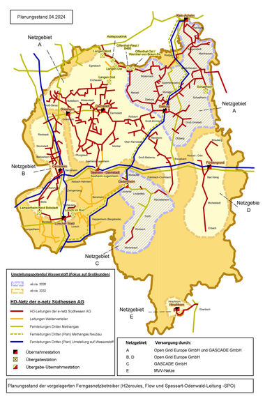 Übersichtskarte Verteilnetz der e-netz Südhessen