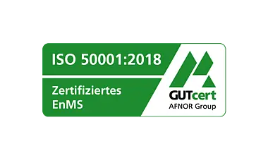 Zertifizierungslogo für Energiemanagement
nach DIN EN ISO 50001:2018 EM
