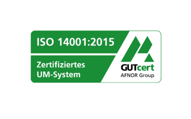 Zertifizierungslogo Umweltschutzmanagement nach DIN EN ISO 14001:2015