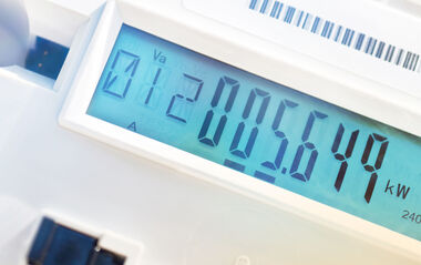 Detailansicht eines Displays von einem elektronischen Zähler