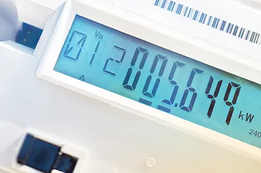 Detailansicht eines Displays von einem elektronischen Zähler