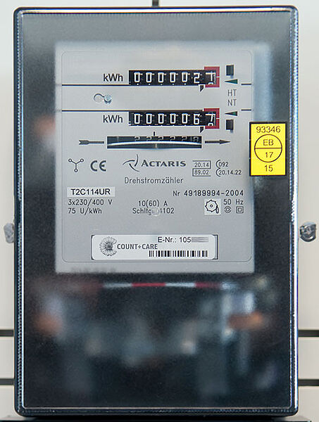 Mechanischer Haushaltszähler - Doppeltarif (3-Punkt/Ferraris)